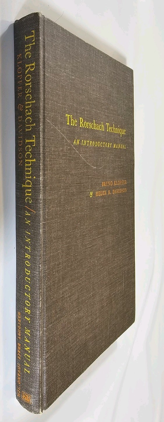 Rorschach Technique : An Introductory Manual (1962, Vintage Hardcover)