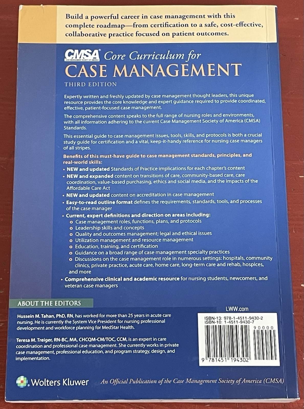 CSMA Core Curriculum for Case Management Third Edition PB Tahan & Treiger 2017