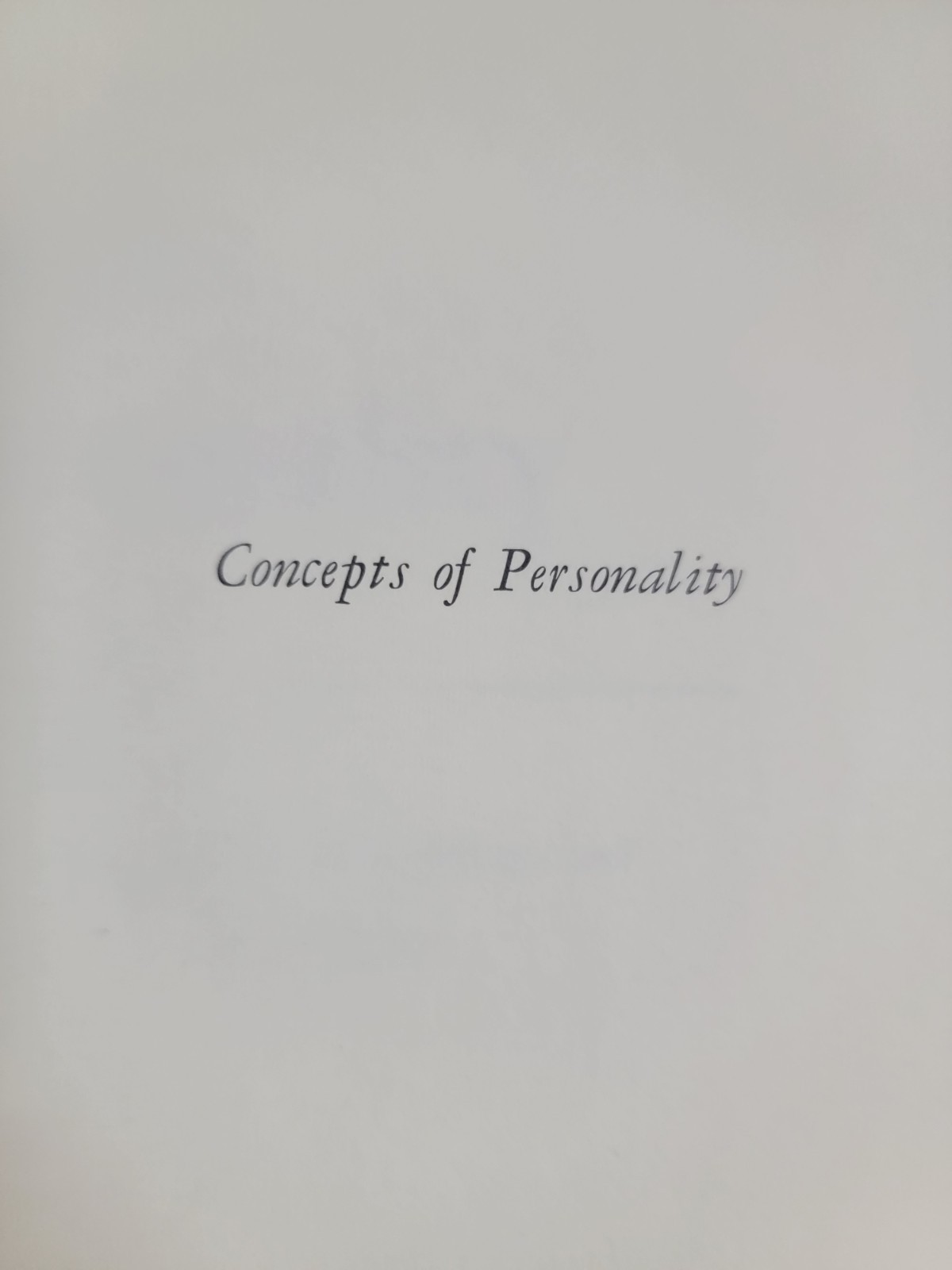 CONCEPTS OF PERSONALITY- JOSEPH M. WEPMAN