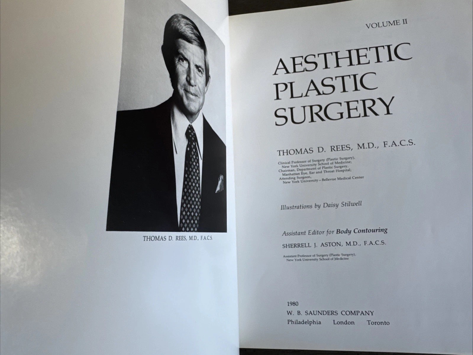 Aesthetic Plastic Surgery 2 Vol Set Thomas Rees 1980 Saunders Hardcover NICE