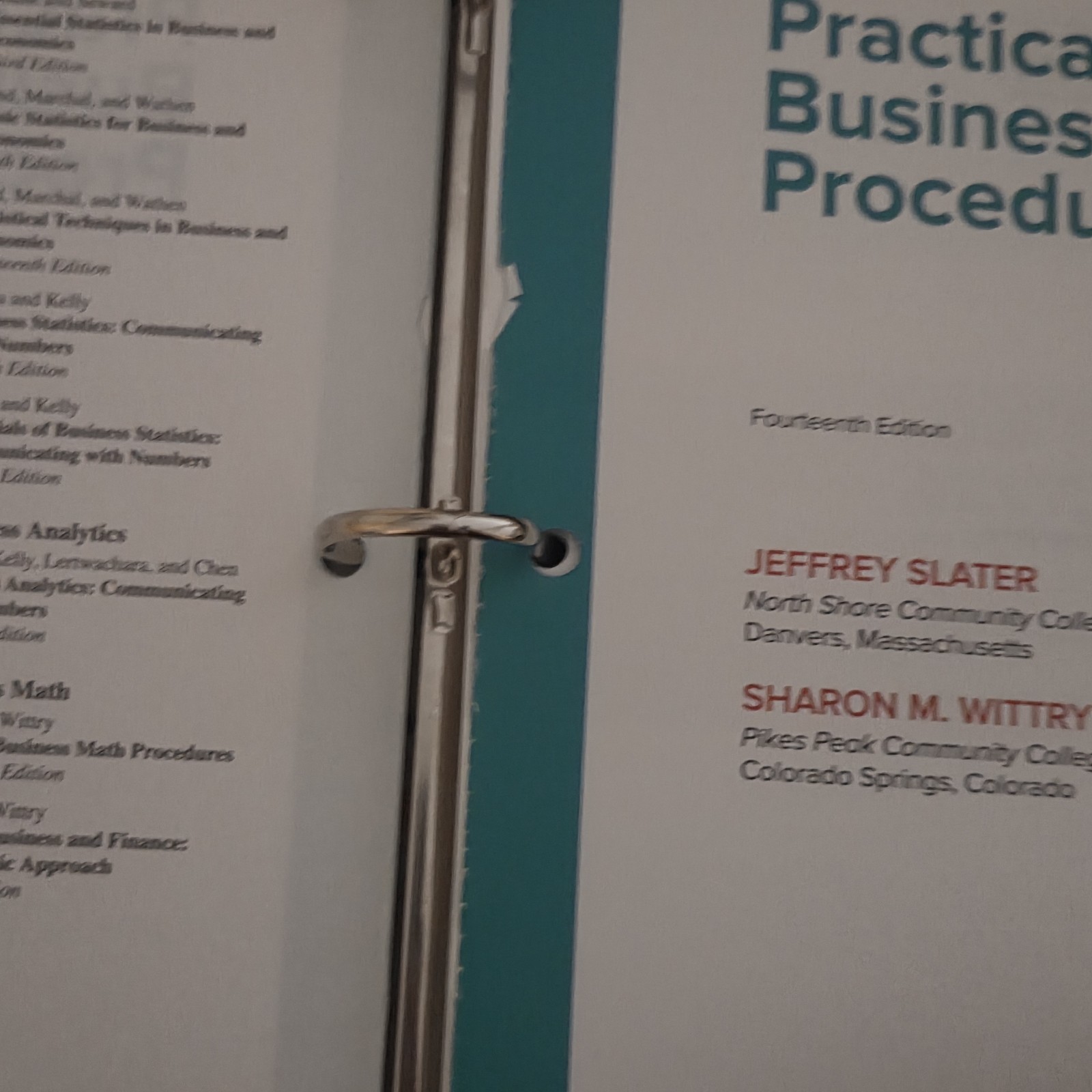 Loose Leaf for Practical Business Math Procedures by Sharon M. Wittry and…