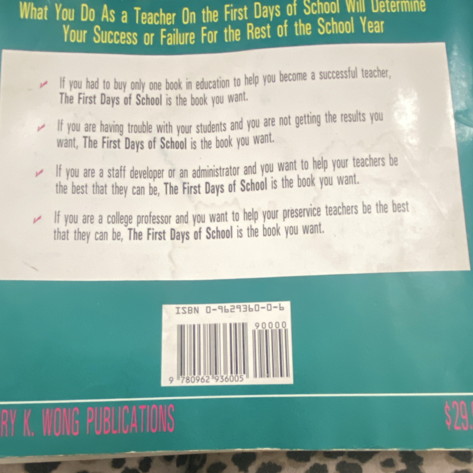The First Days of School by Harry K. Wong & Rosemary T. Wong Paperback Education