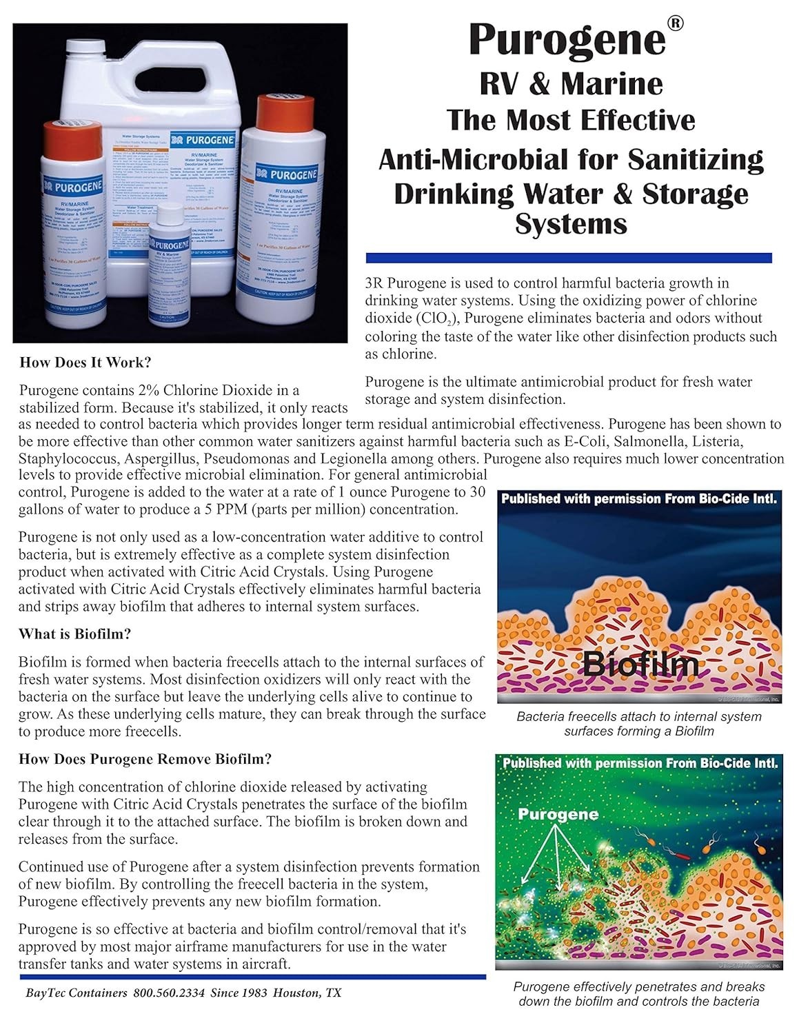 Long-Term Water Storage Treatment: 32oz Purogene Anti-Odor & Chlorine Reducer