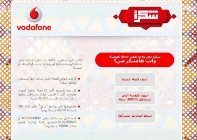Vodafone Shokran Facebook App